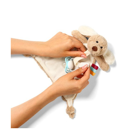 BABYONO Maznáčik s úchytom na cumlík Psík Willy 0m+