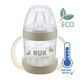 NUK Fľaša dojčenská For Nature na učenie s kontrolou teploty, hnedá 150 ml