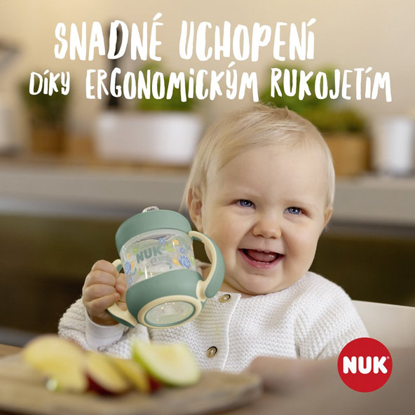 NUK Fľaša dojčenská For Nature na učenie s kontrolou teploty, hnedá 150 ml