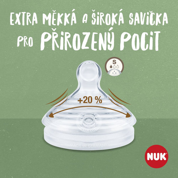 NUK Fľaša dojčenská For Nature s kontrolou teploty, zelená 150 ml