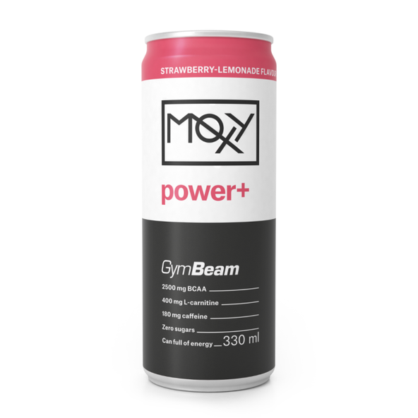 MOXY power+ - GymBeam jahodová limonáda 330 ml