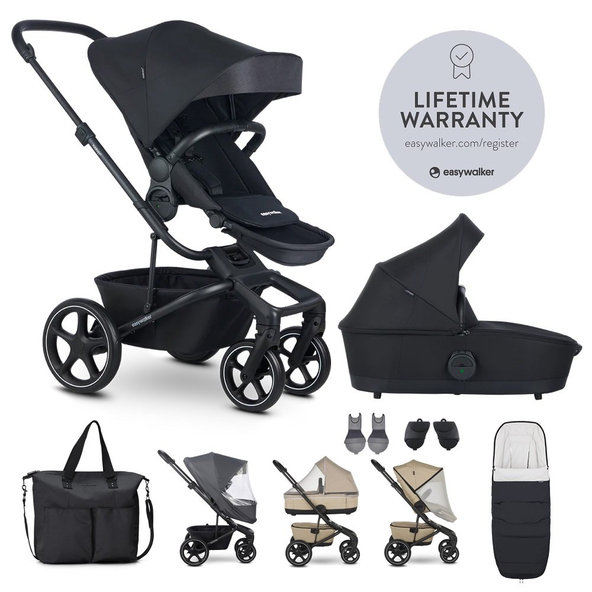 EASYWALKER Set XXL kočík kombinovaný Harvey⁵ Midnight Black s príslušenstvom