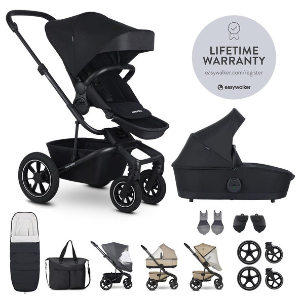 EASYWALKER Set XXL kočík kombinovaný Harvey⁵ Air Midnight Black s príslušenstvom