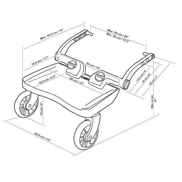 LASCAL Stupienok závesný Buggy Board Mini čierný