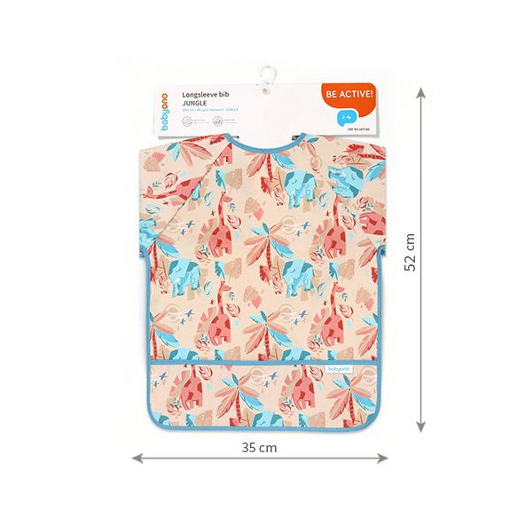 BABYONO Podbradník s dlhým rukávom Jungle, 35 x 52cm, 6m+
