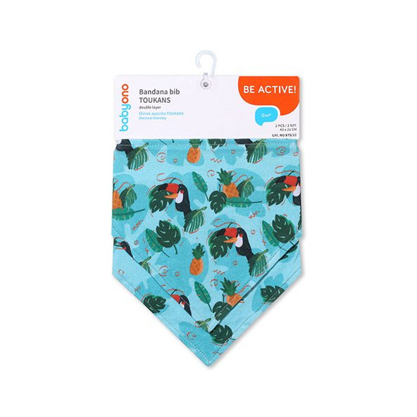 BABYONO Slintáčik bavlnený Toukans 2ks, 0m+