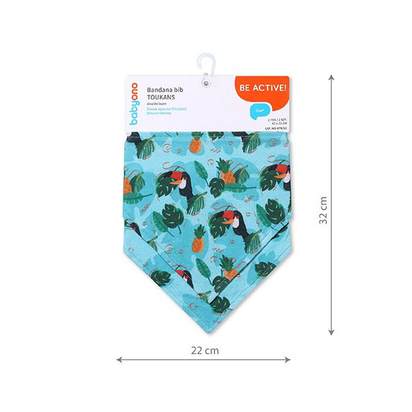 BABYONO Slintáčik bavlnený Toukans 2ks, 0m+