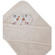 EKO Osuška na kúpanie s uškami bambusová Bees Beige 100x100 cm