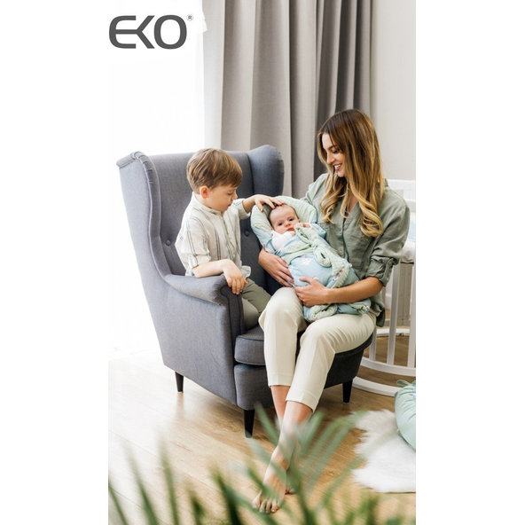 EKO Zavinovačka mušelínová s kokosovou vyberateľnou vložkou Dogs Muselin Mint 75x75 cm