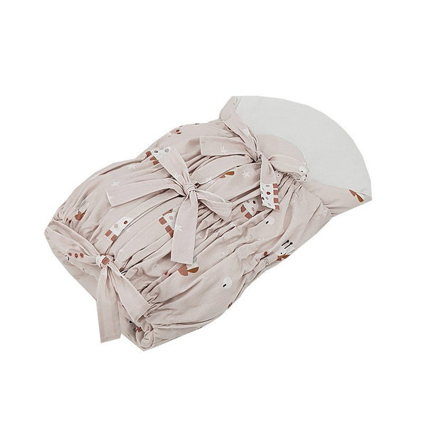 EKO Zavinovačka šnurovacia s kokosovou vyberateľnou vložkou Bees Beige 75x75 cm