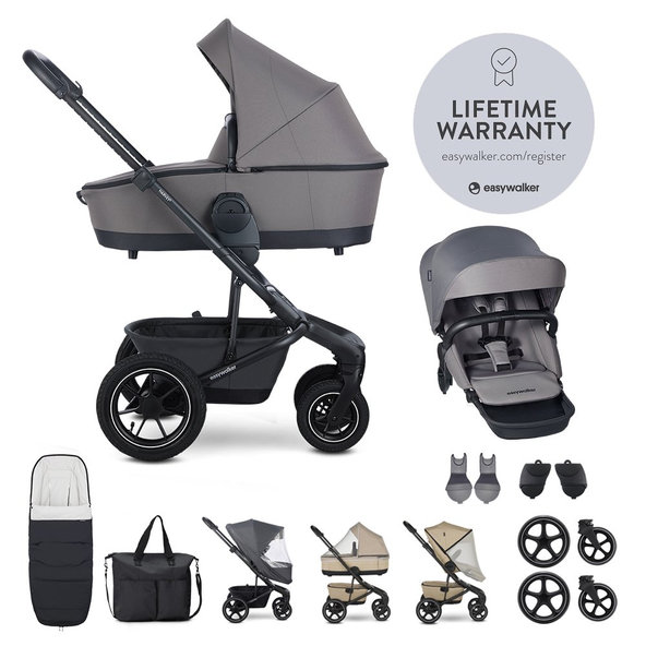 EASYWALKER Set XXL kočík kombinovaný Harvey⁵ Air Pebble Grey s príslušenstvom