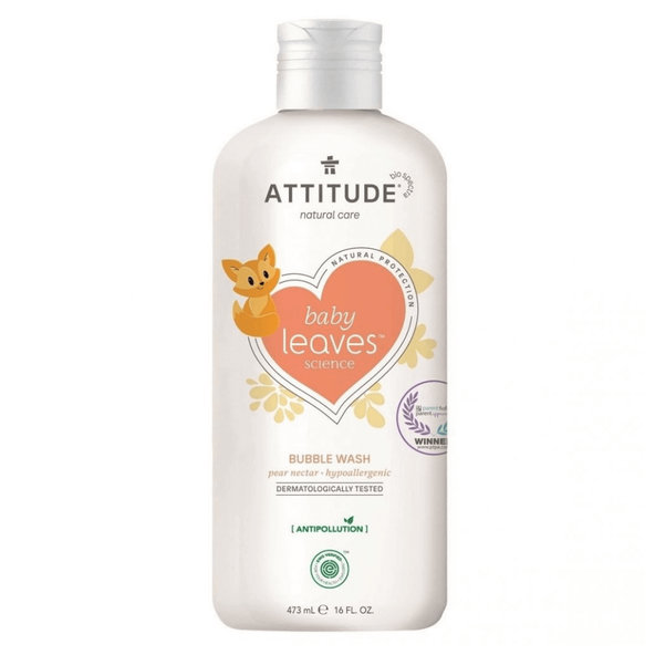 Baby leaves Detská pena do kúpeľa s vôňou Hruškovej šťavyl Attitude 473m