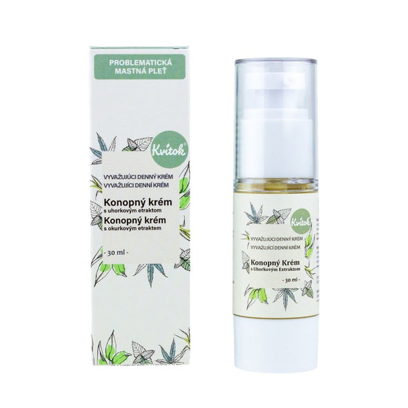 Konopný denný krém pre mastnú a problematickú pleť  Kvítok 30 ml