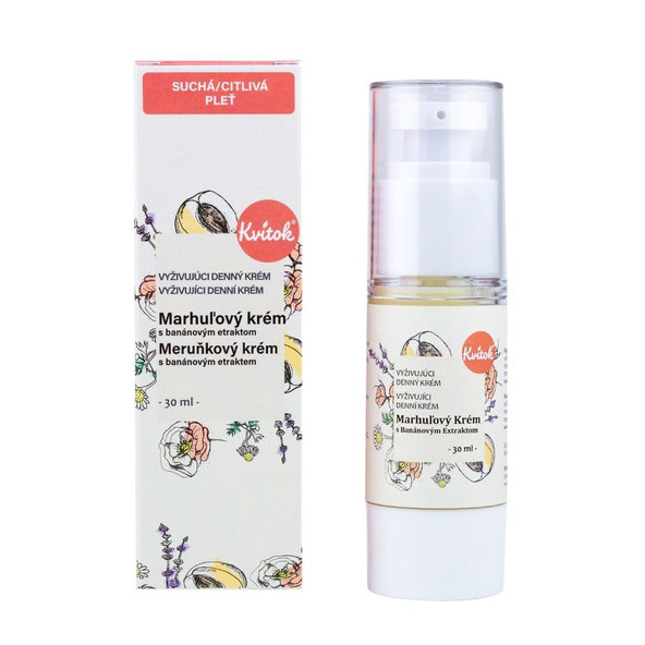 Marhuľový denný krém pre suchú a citlivú pleť  Kvítok 30 ml