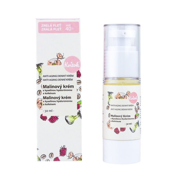 Malinový denný krém pre zrelú pleť (vek 40+) Kvítok 30 ml