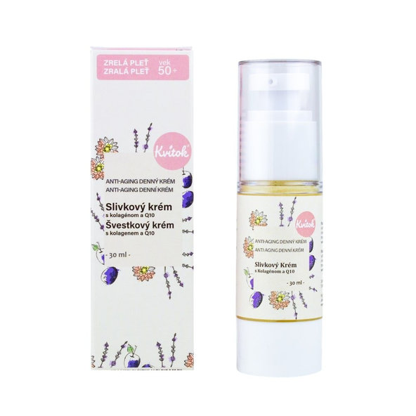 Slivkový denný krém pre zrelú pleť (vek 50+)  Kvítok 30 ml