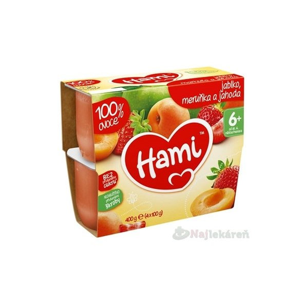 Hami ovocný príkrm 100% ovocie Jablko, marhuľa