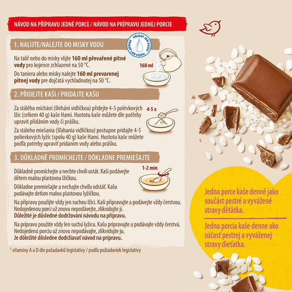 9x HAMI Kaša mliečna ryžová stracciatella 9x 210 g