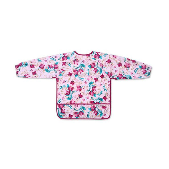 BABYONO Podbradník s dlhým rukávom Floral, 35 x 52cm, 6m+