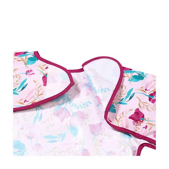 BABYONO Podbradník s dlhým rukávom Floral, 35 x 52cm, 6m+