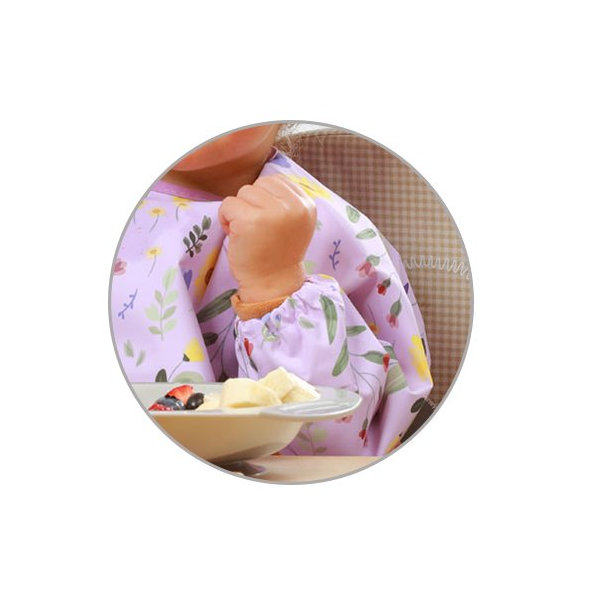 BABYONO Podbradník s dlhým rukávom Garden 35 x 52cm, 6m+