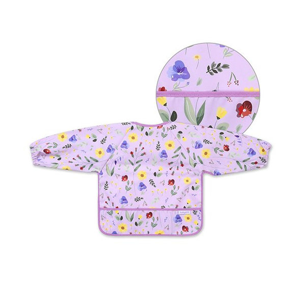 BABYONO Podbradník s dlhým rukávom Garden 35 x 52cm, 6m+