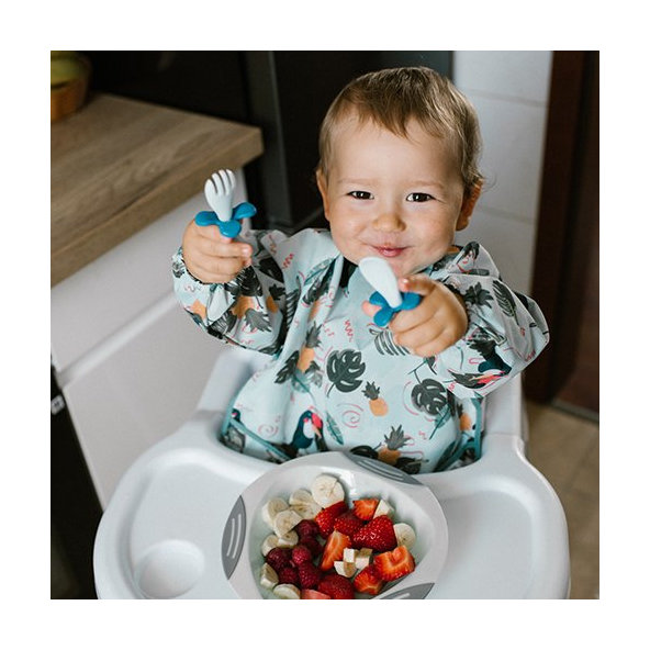 BABYONO Podbradník s dlhým rukávom Toukans, 35 x 52cm, 6m+