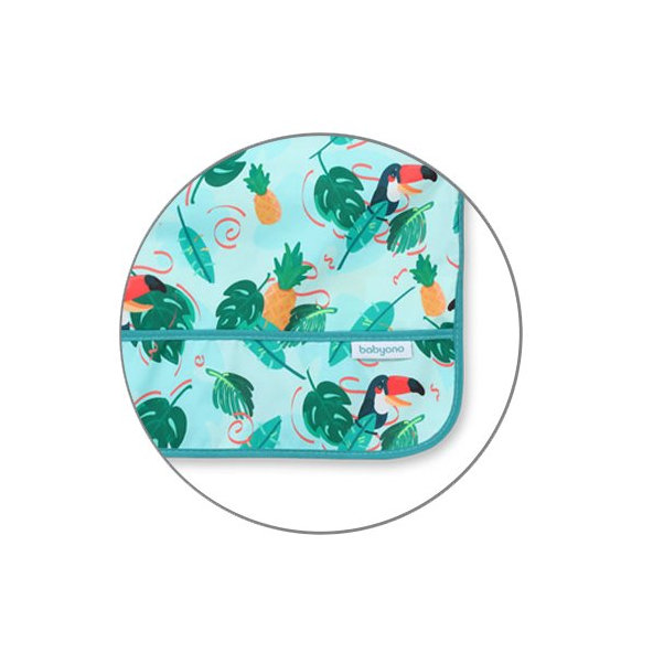 BABYONO Podbradník s dlhým rukávom Toukans, 35 x 52cm, 6m+