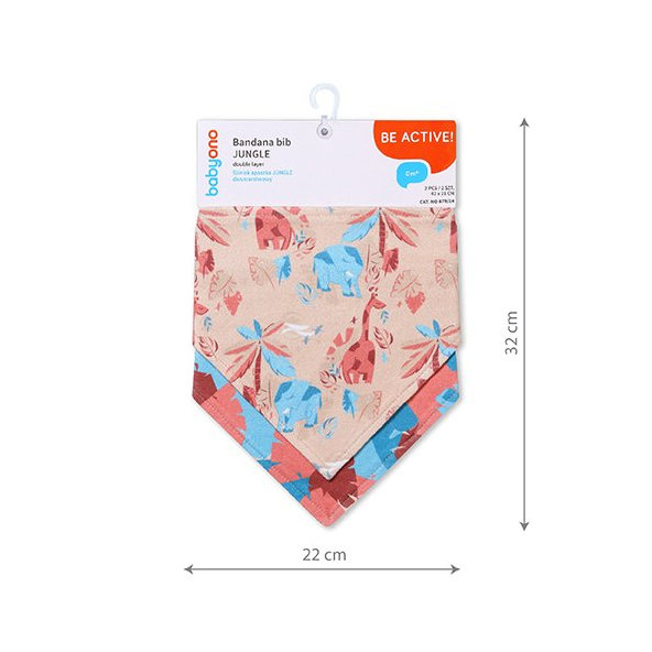 BABYONO Slintáčik bavlnený Jungle 2ks, 0m+