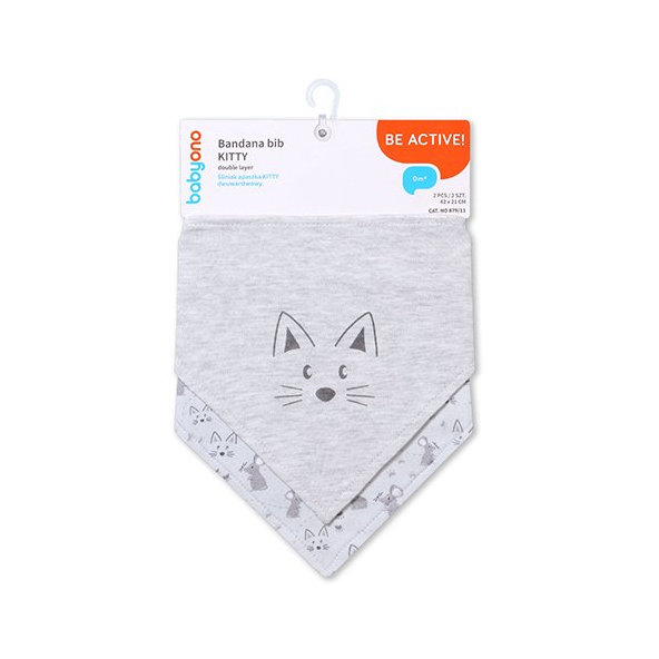 BABYONO Slintáčik bavlnený Kitty 2ks, 0m+