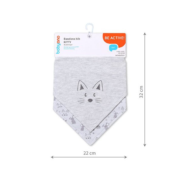 BABYONO Slintáčik bavlnený Kitty 2ks, 0m+