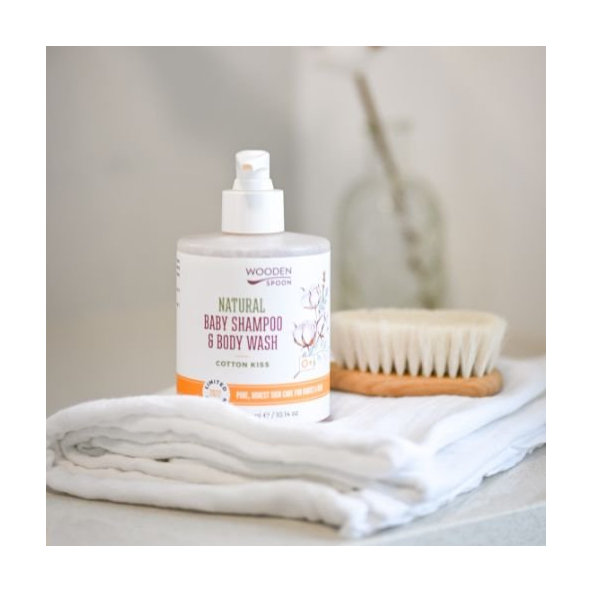Detský sprchový gél a šampón na vlasy 2v1 Cotton Kiss WoodenSpoon 300 ml