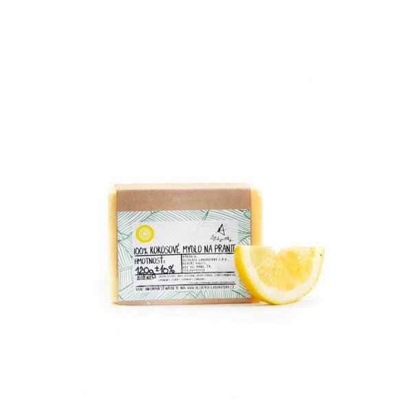 100% kokosové mydlo na pranie – pevné – citrón Alchymistky 120 g