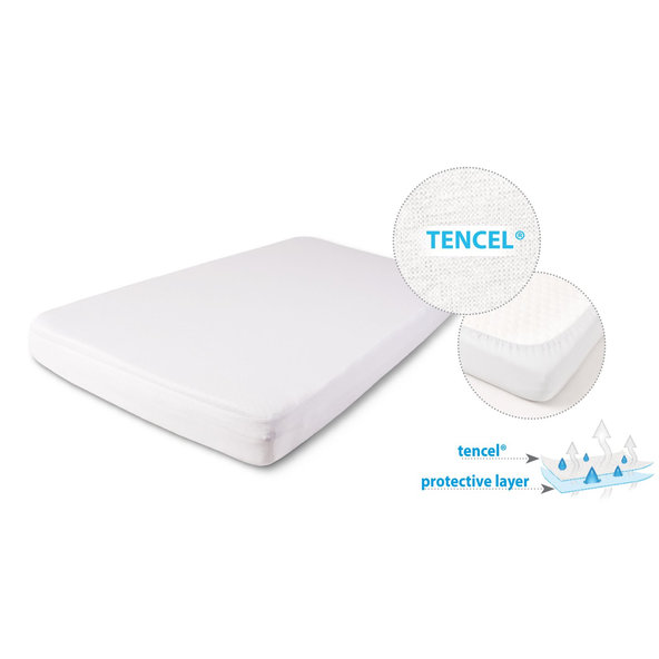 BABYMATEX Plachta nepremokavá s gumičkou Tencel 70x140 cm biela