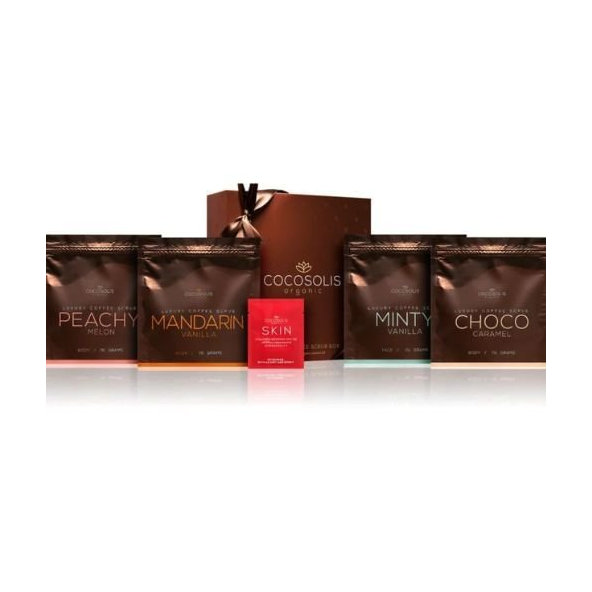 Balenie luxusných kávových peelingov COCOSOLIS organic 280 g