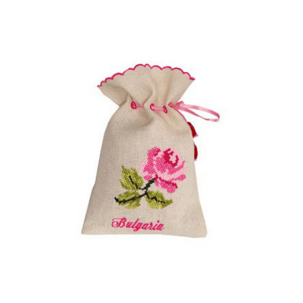 Sušené lístky ruží vo vyšívanom plátennom vrecúšku Lema 10 g