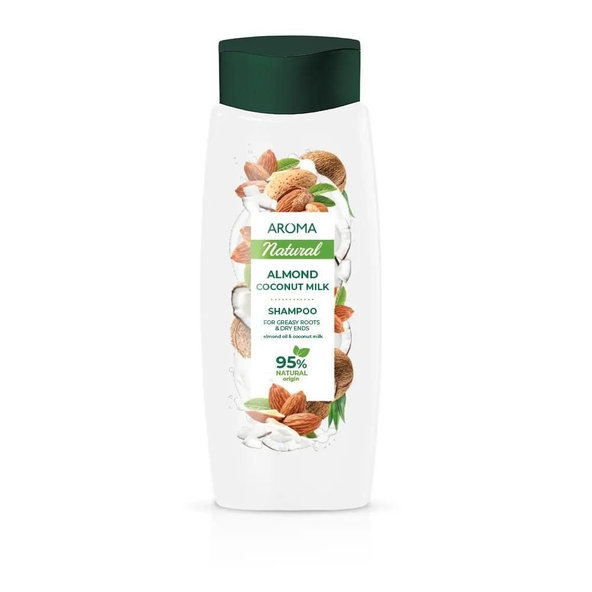 Šampón na mastné korienky a suché konce vlasov Almond & Coconut Milk Aroma 400 ml