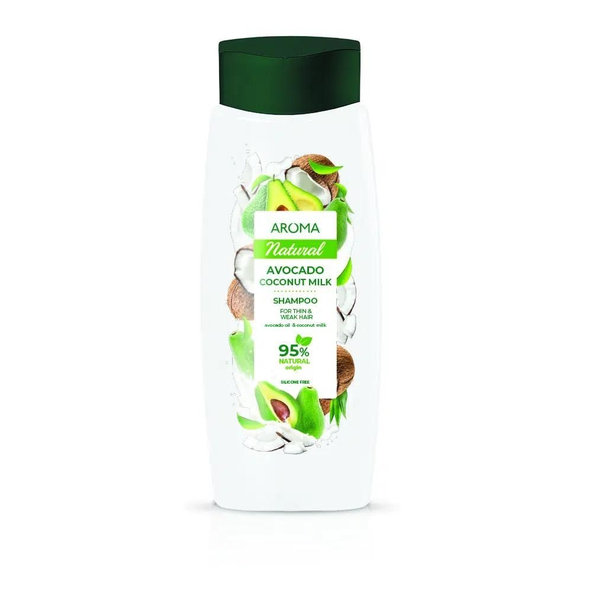 Šampón na jemné a slabé vlasy Avocado & Coconut Milk Aroma 400 ml