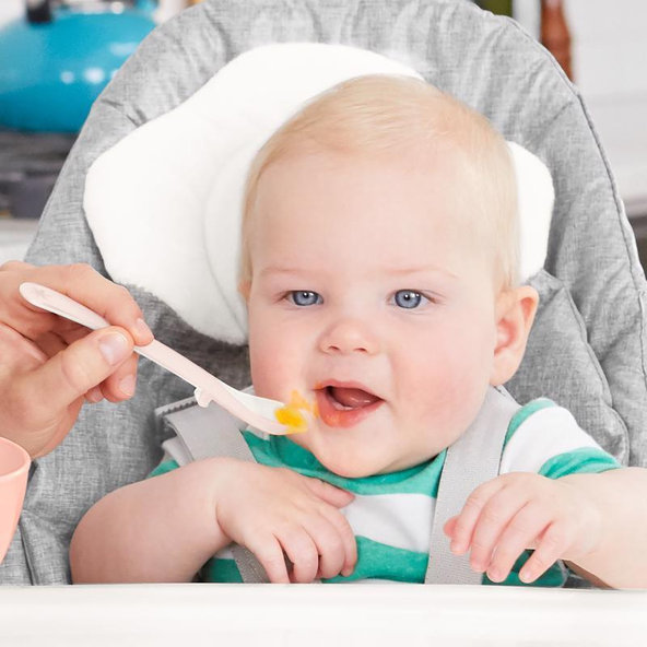 Lyžičky silikónové Easy Feed Grey,Coral 2ks, 6m+