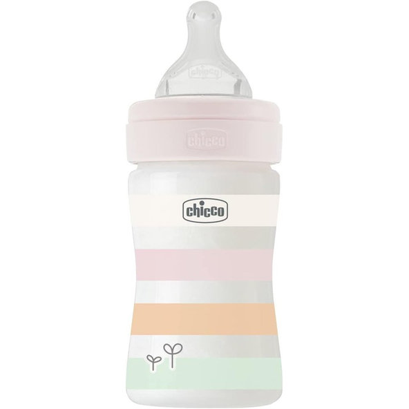 CHICCO Fľaša dojčenská Well-being silikón 150ml dievča