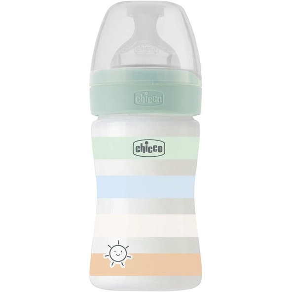 CHICCO Fľaša dojčenská Well-being silikón 150ml chlapec