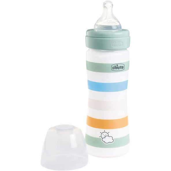 CHICCO Fľaša dojčenská Well-being silikón 250ml chlapec
