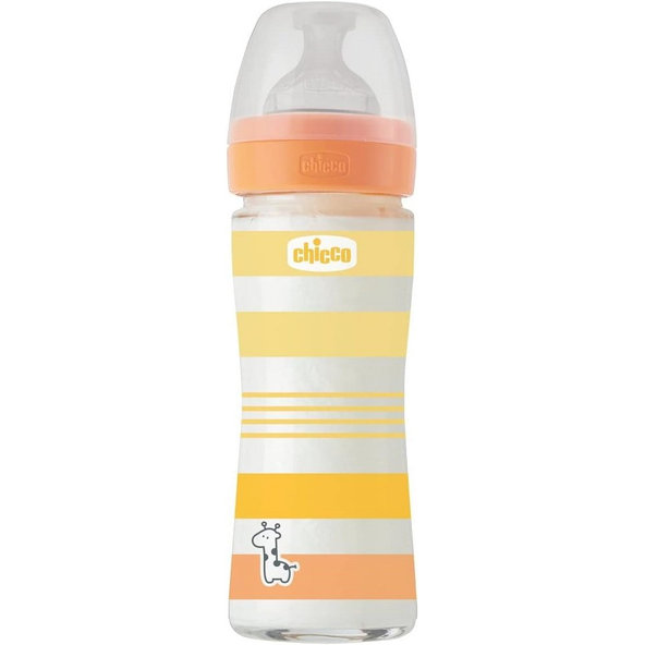 CHICCO Fľaša dojčenská sklo Well-being silikón 240ml uni