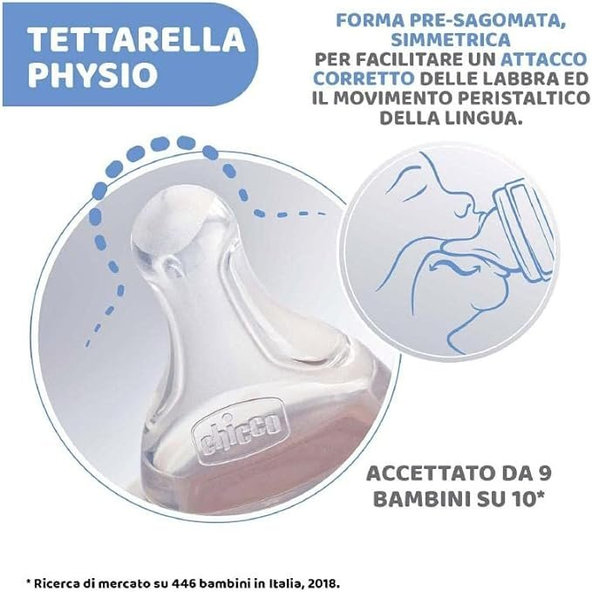 CHICCO Fľaša dojčenská Well-being silikón 330ml chlapec