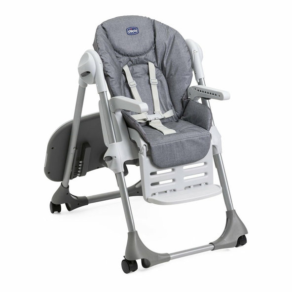 CHICCO Stolička jedálenská Polly Easy - Grey Melange