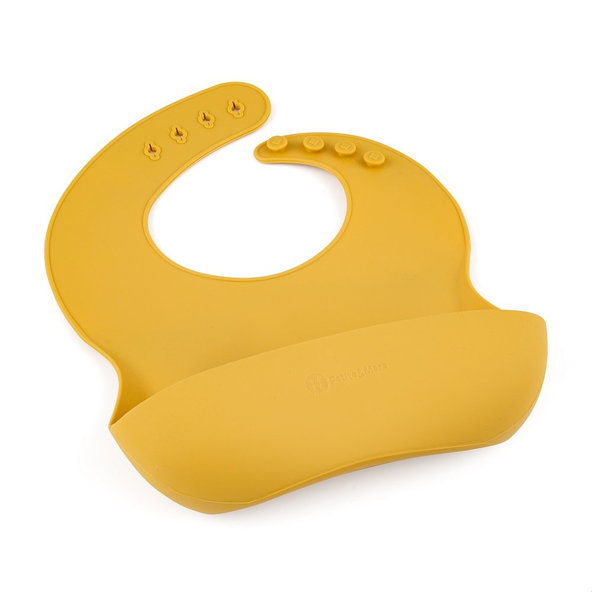 PETITE&MARS Podbradník silikónový Sam Take&Match Intense Ochre 6m+