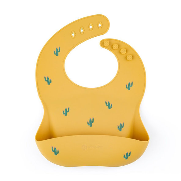 PETITE&MARS Podbradník silikónový Sam Take&Match Ochre Cacti 6m+