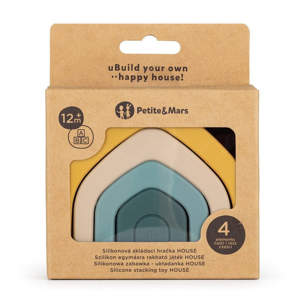 PETITE&MARS Hračka silikónová skladacia TAKE&MATCH House Intense Ochre 12m+