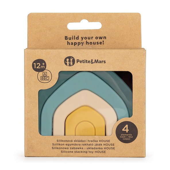 PETITE&MARS Hračka silikónová skladacia TAKE&MATCH House Misty Green 12m+