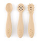 PETITE&MARS Set 3 ks silikónových tréningových lyžičiek Take&Match Desert Sand 6m+